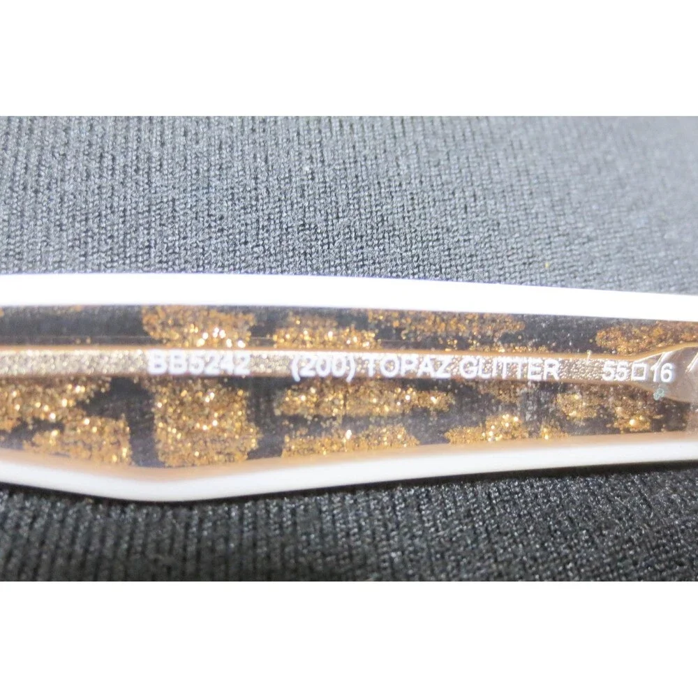 Bebe BB5242 200 Topaz Glitter Eyeglasses Frames 55-16-135 Brown Gold Womens